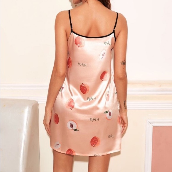 New Soft Peach Satin Silk-Like Nightgown - Picture 2 of 5